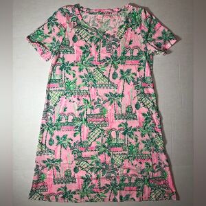 Lilly Pulitzer Pink and Green Midi Dress
